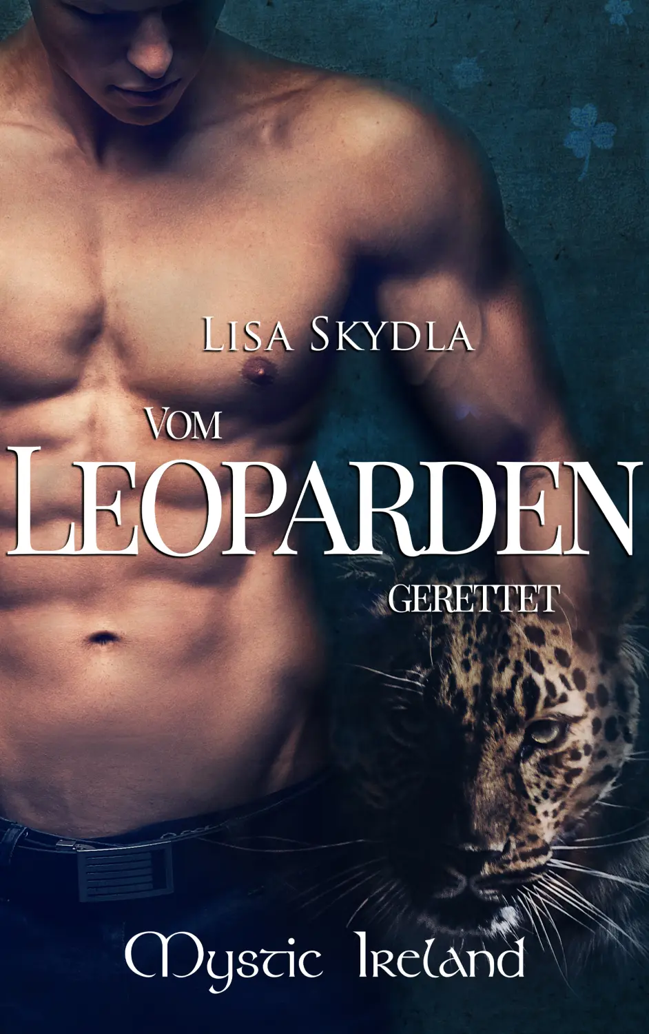 Hemdloser Mann und ein Leopard im Buchcover